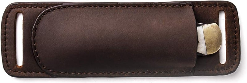 Gentlestache Leather Knife Sheaths for Belt, Knife Holster, Pocket Knife Sheath, EDC Leather Sheath for Folding Knife Carrier - Image 1